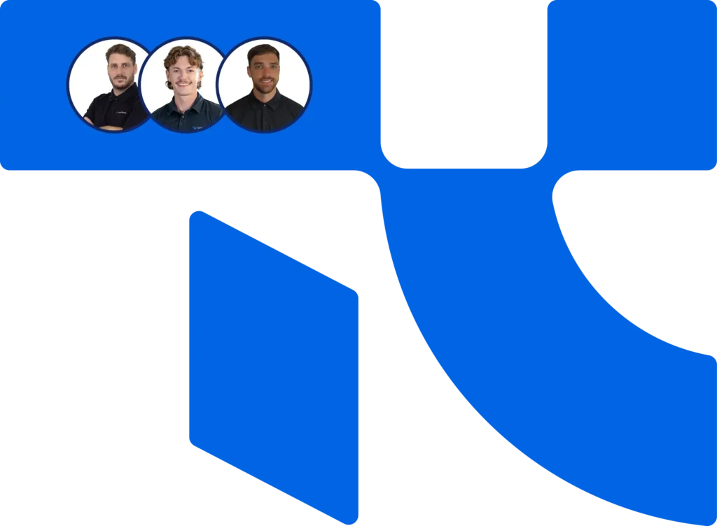 Tradeconnex logo with headshots of the tradeconnex team for visitors to get in contact with.