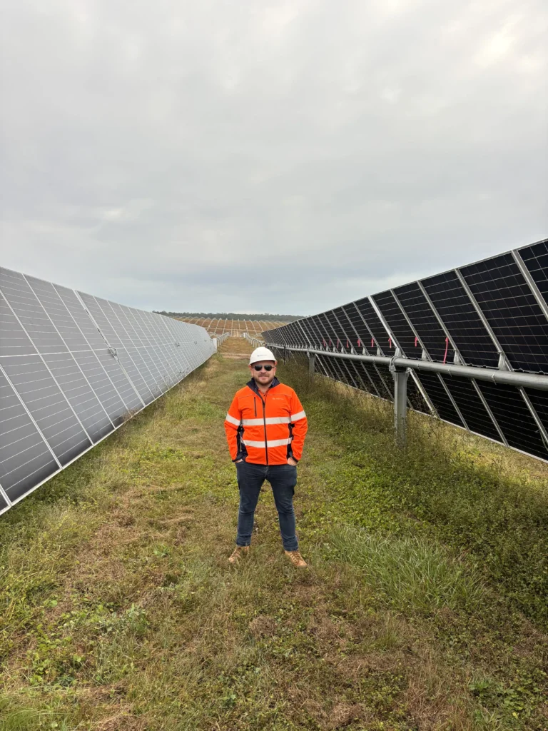 TradeConnex workers on site at Munna Creek Solar Farm near Gympie, Queensland