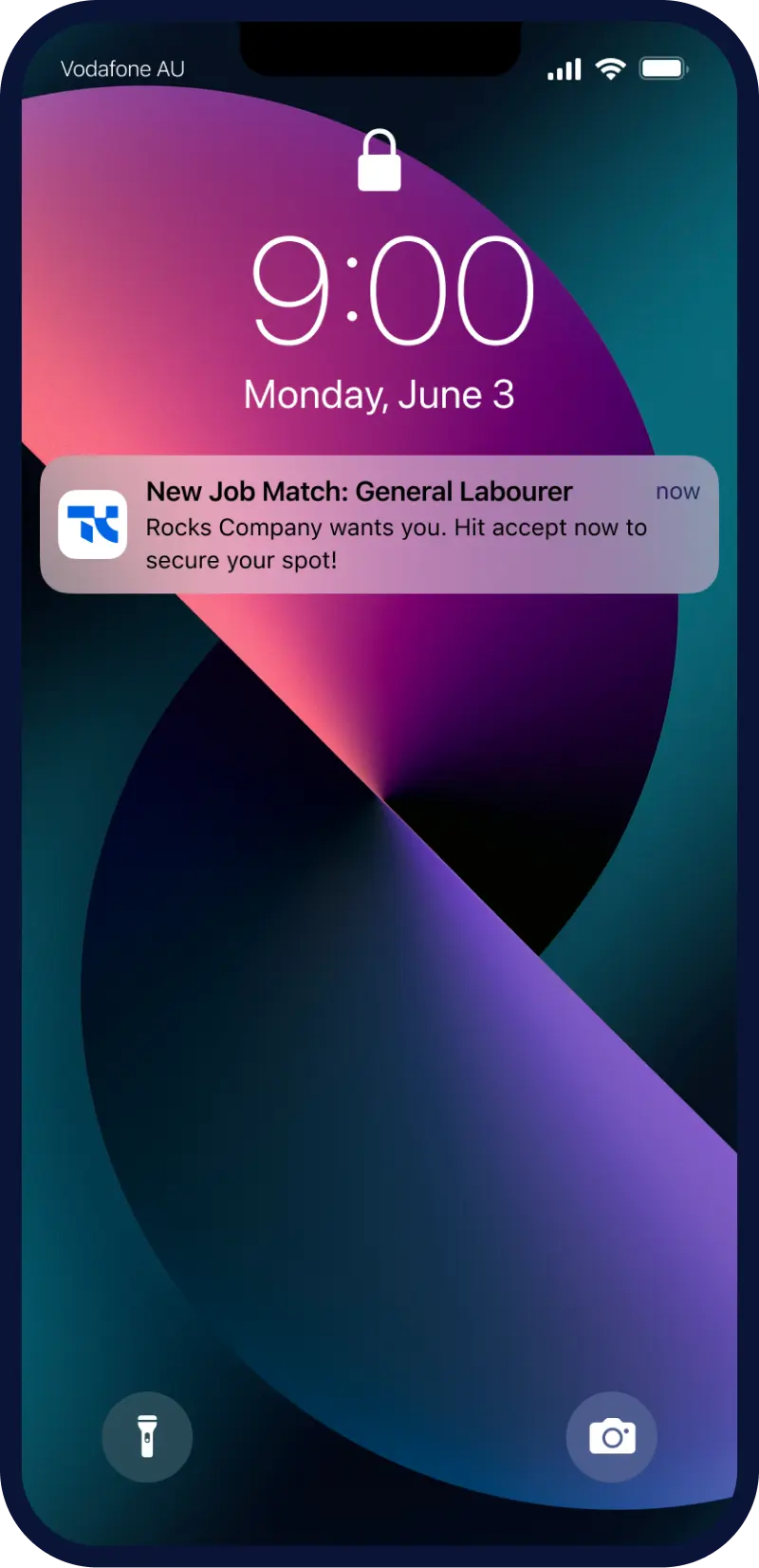 TradeConnex app — job notifications