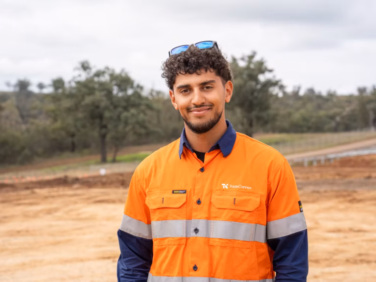 Tradeconnex worker on a solar farm site